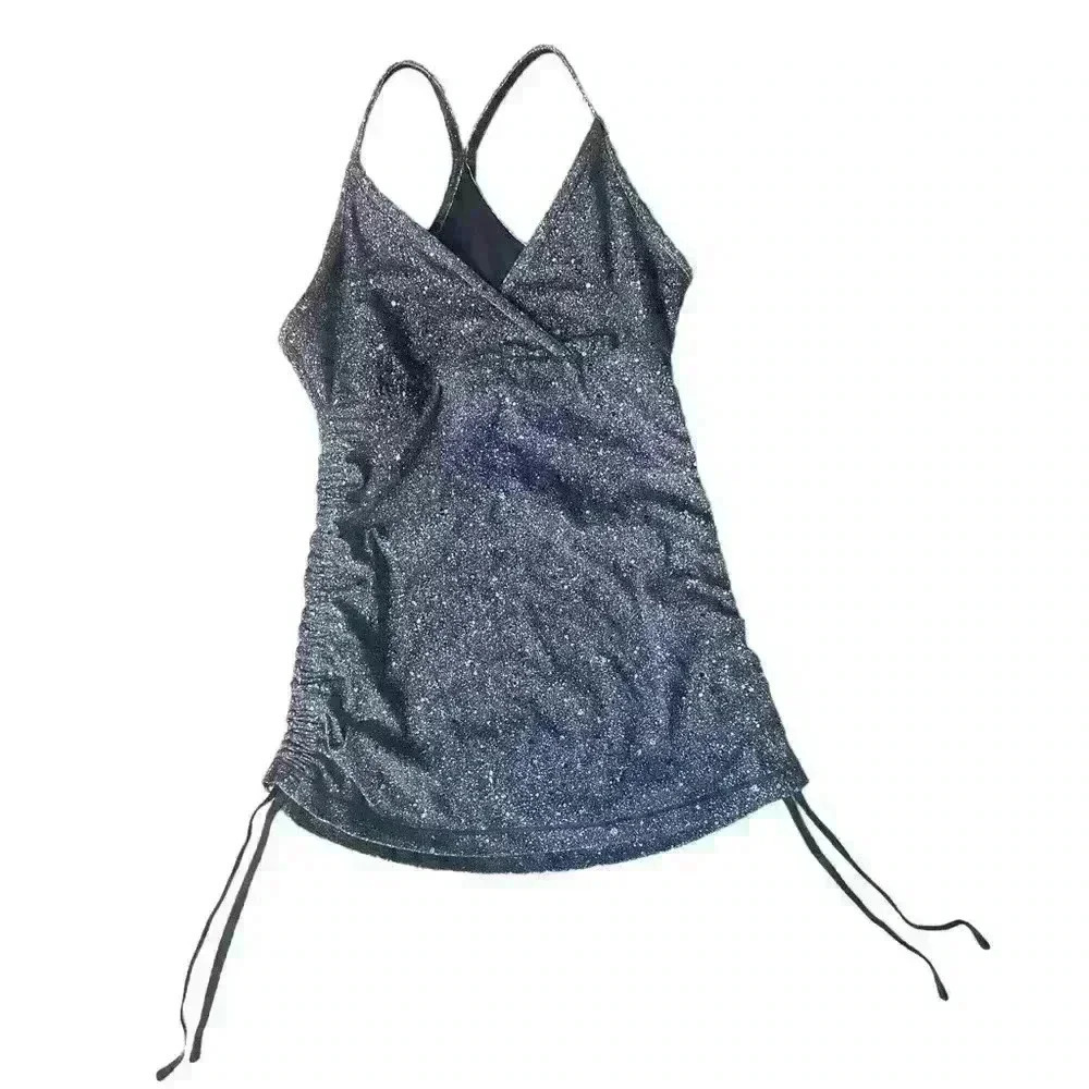 Lululemon Full Freedom Tank Women's Luminesce Splatter White Black - Size 4